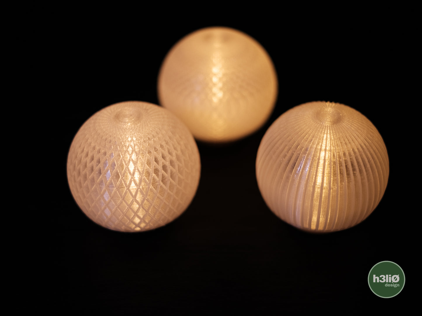 Set Of 3 Modern Orb Tea Light Holders | Led Ambient Light Holder | LEDs Included