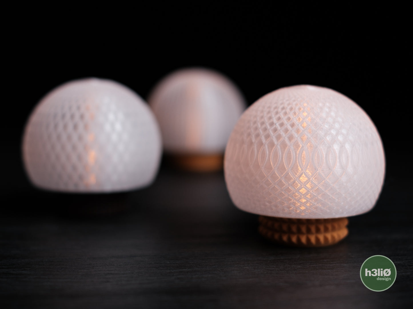 Set Of 3 Modern Orb Tea Light Holders | Led Ambient Light Holder | LEDs Included