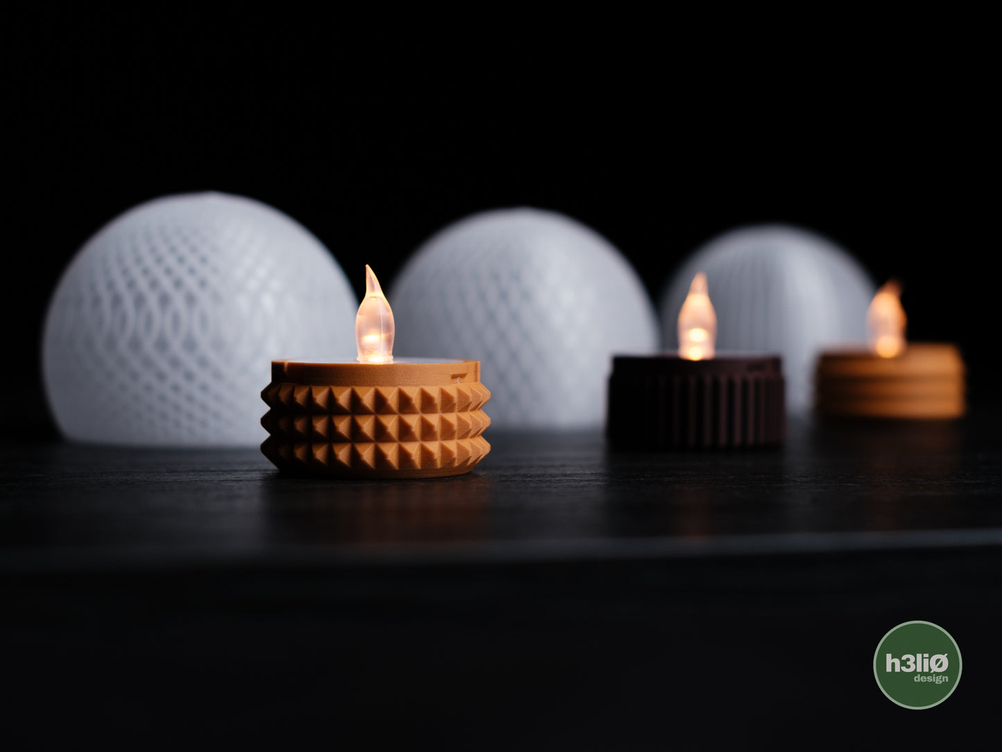 Set Of 3 Modern Orb Tea Light Holders | Led Ambient Light Holder | LEDs Included